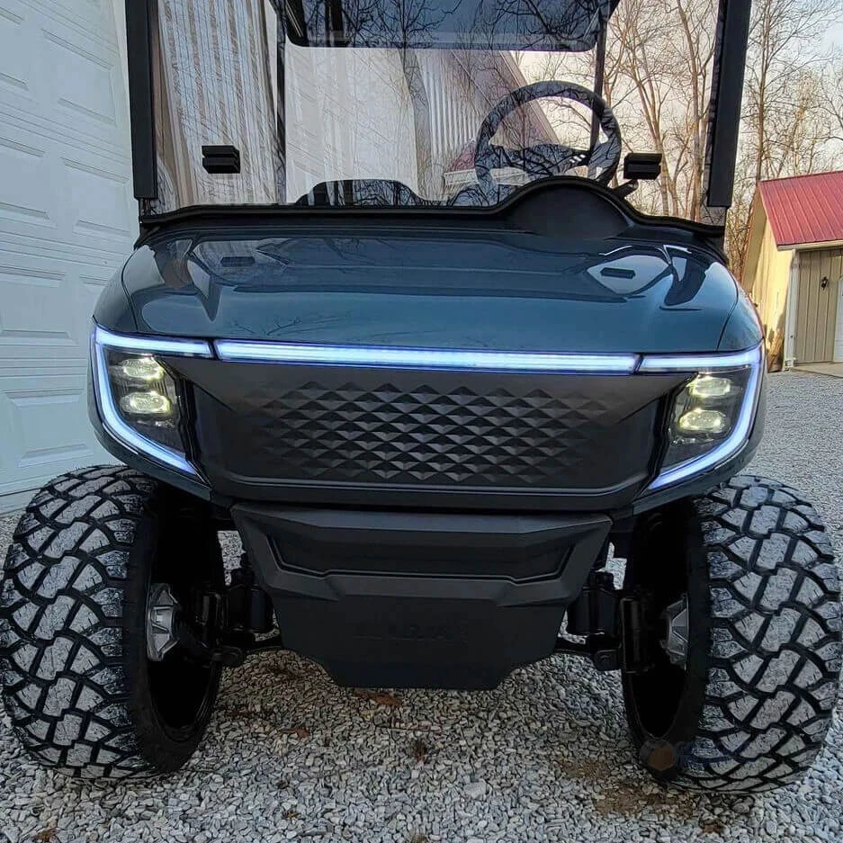 Golf Cart Lights installed on Teal EZGO RXV Golf Cart