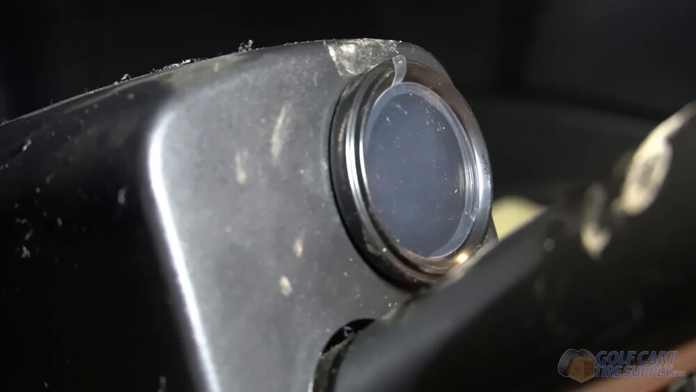SOC gauge mounted in a Club Car Tempo dash SOC meter gauge mounted in a new two inch hole in the dash of a 2019 Club Car Tempo golf cart